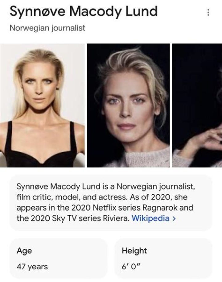 How tall is Synnove Macody Lund